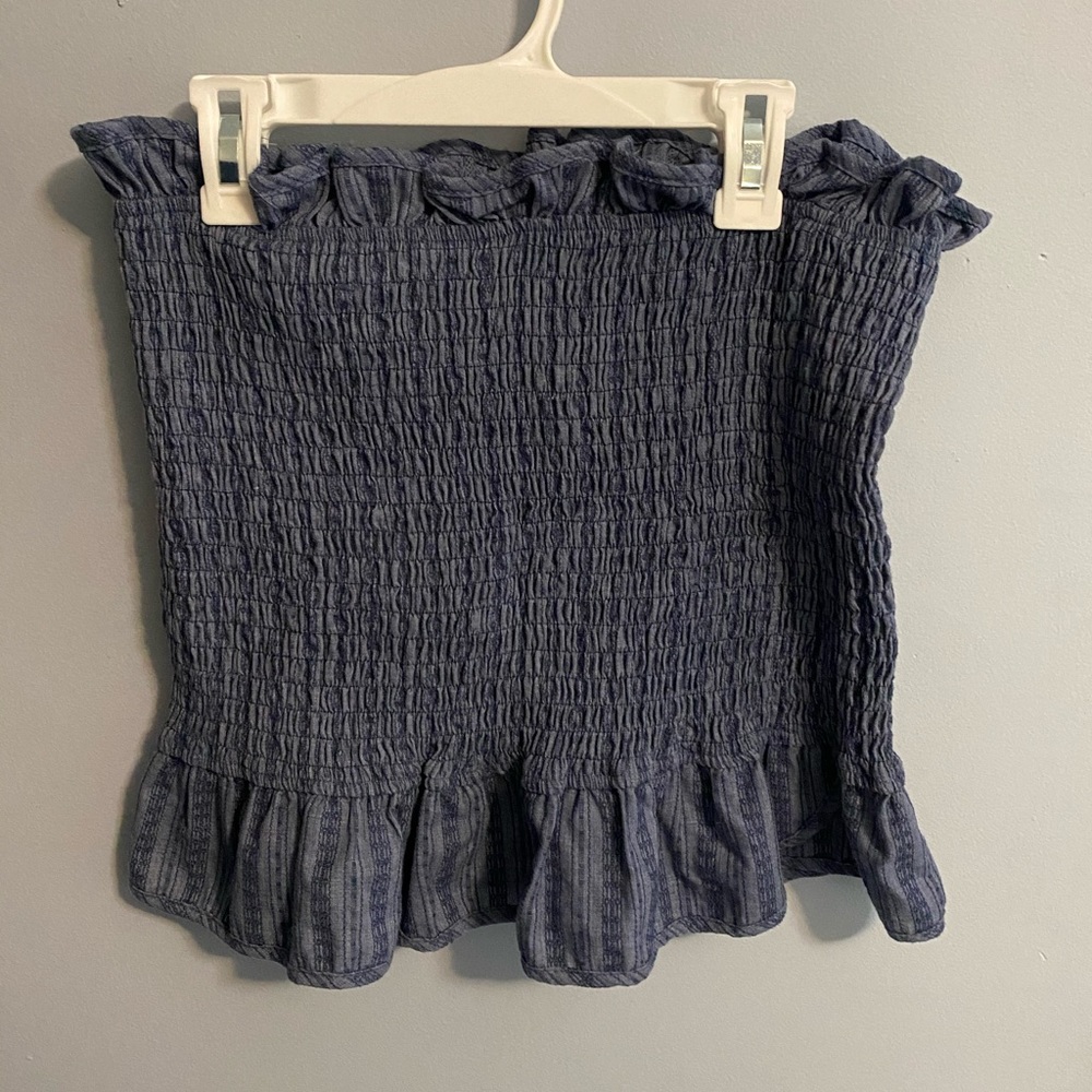 shocked tube top short ruffle at bottom